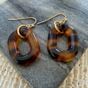 Elegant Tortoiseshell Earrings with Gold Accents